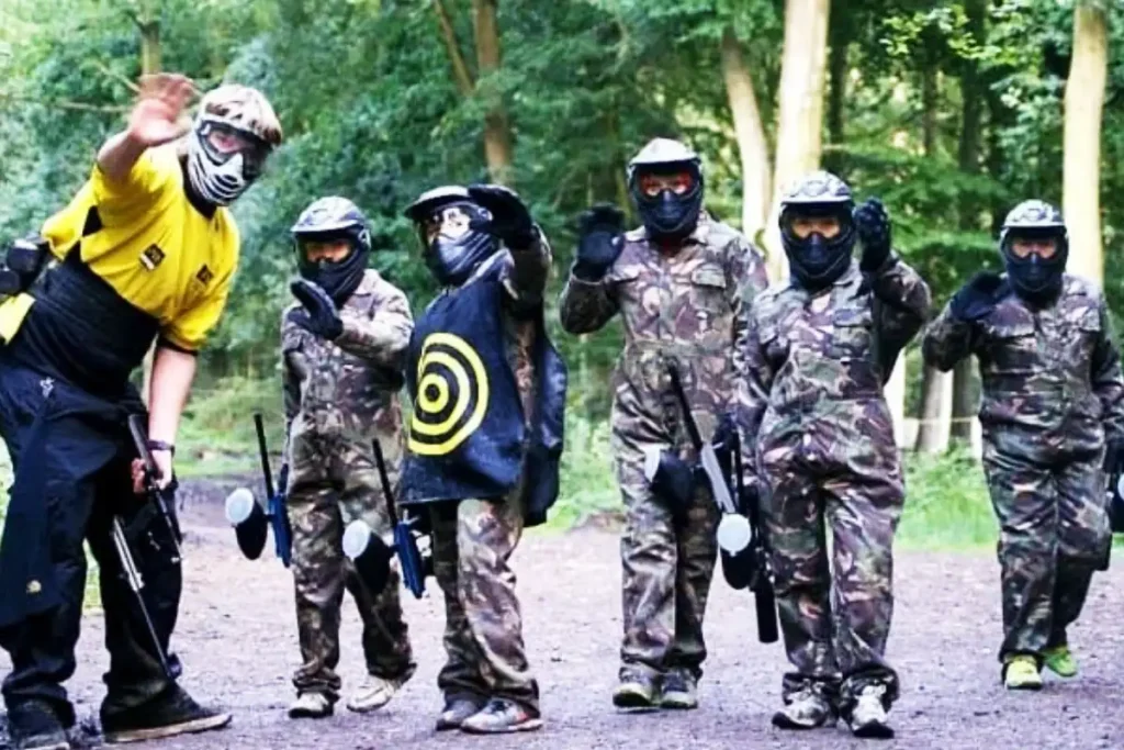 Kids playing Paintball
